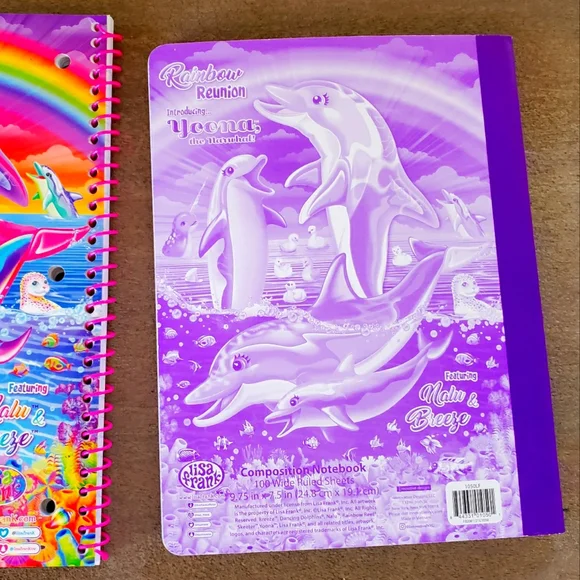 Lisa frank notebook set spiral and composition NEW retro glitter - Picture 6 of 8